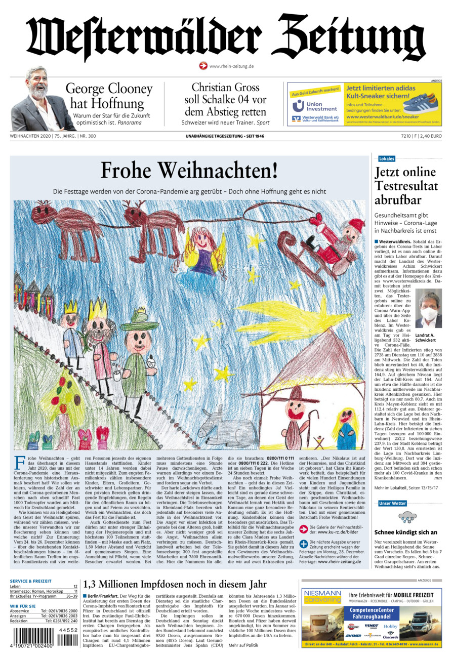 Westerwälder Zeitung vom Donnerstag, 24.12.2020