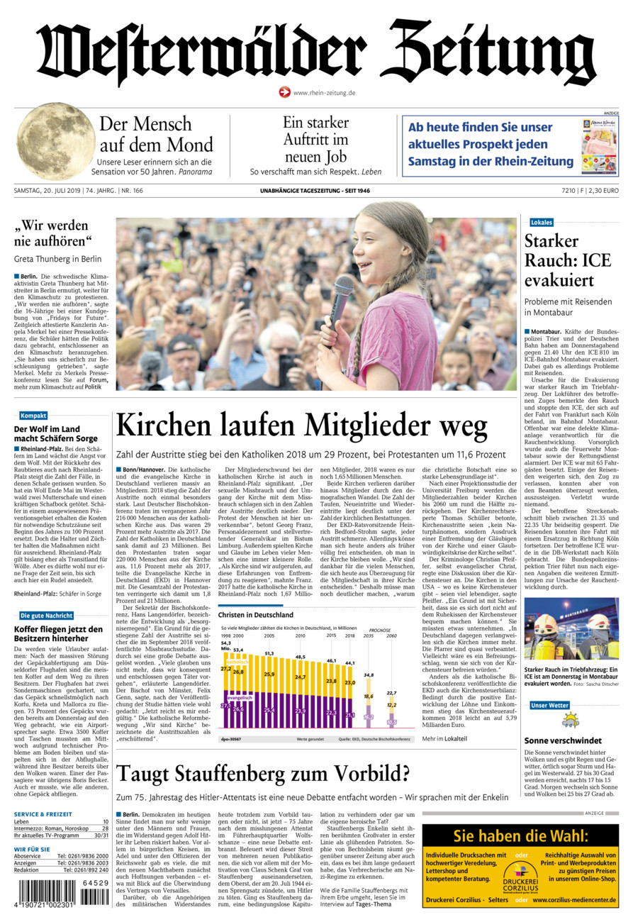 Westerwälder Zeitung vom Samstag, 20.07.2019