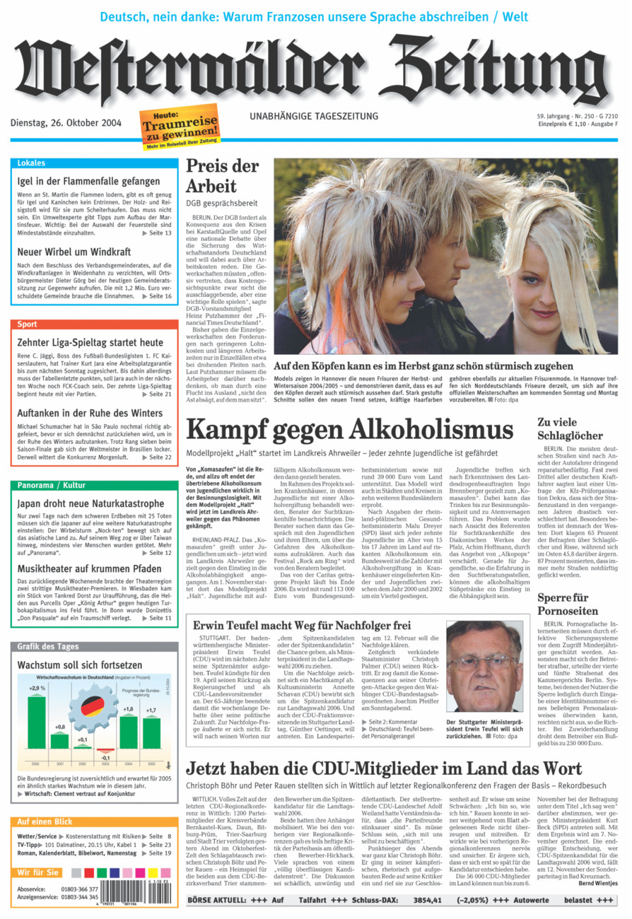 Westerwälder Zeitung vom Dienstag, 26.10.2004
