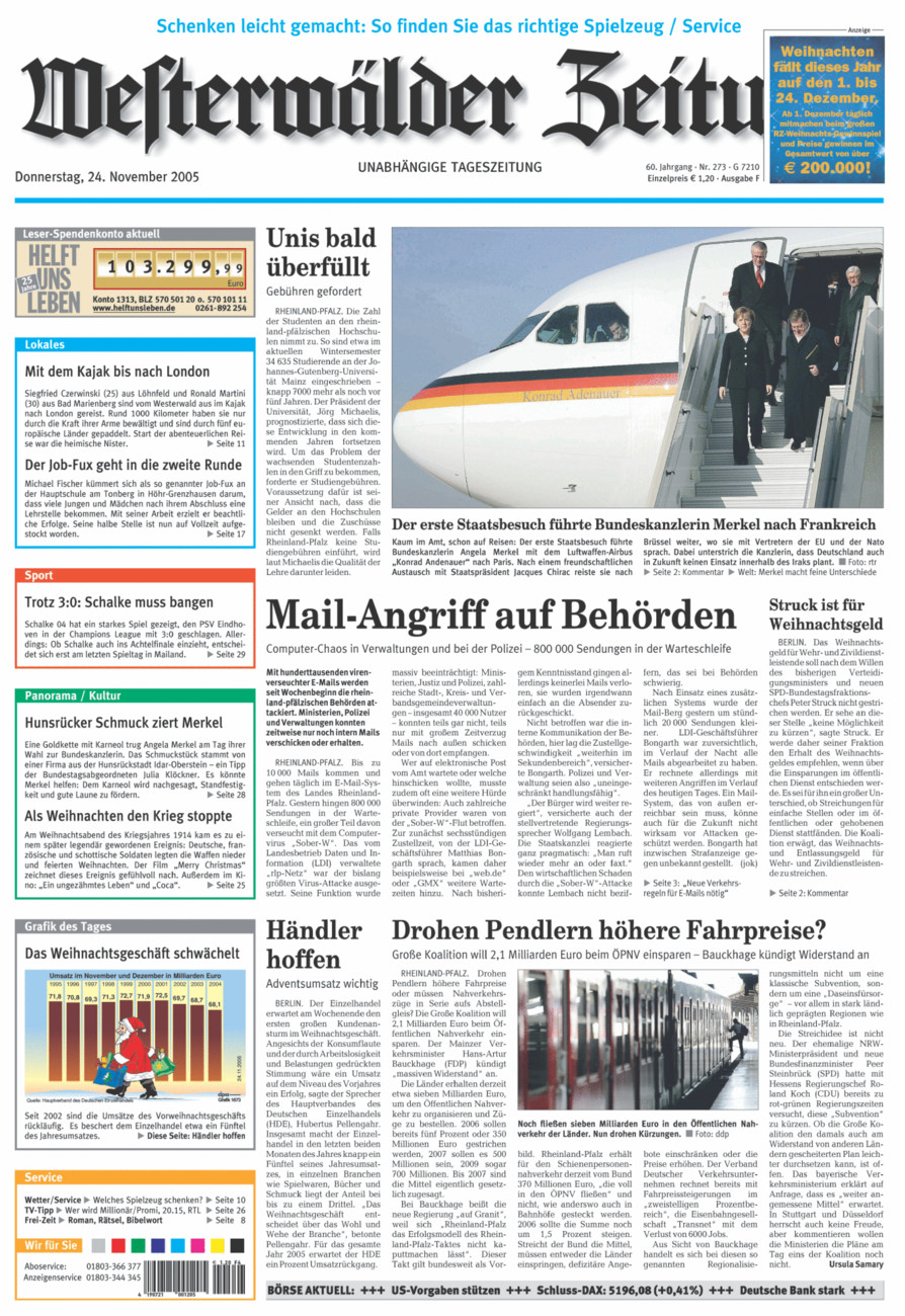 Westerwälder Zeitung vom Donnerstag, 24.11.2005