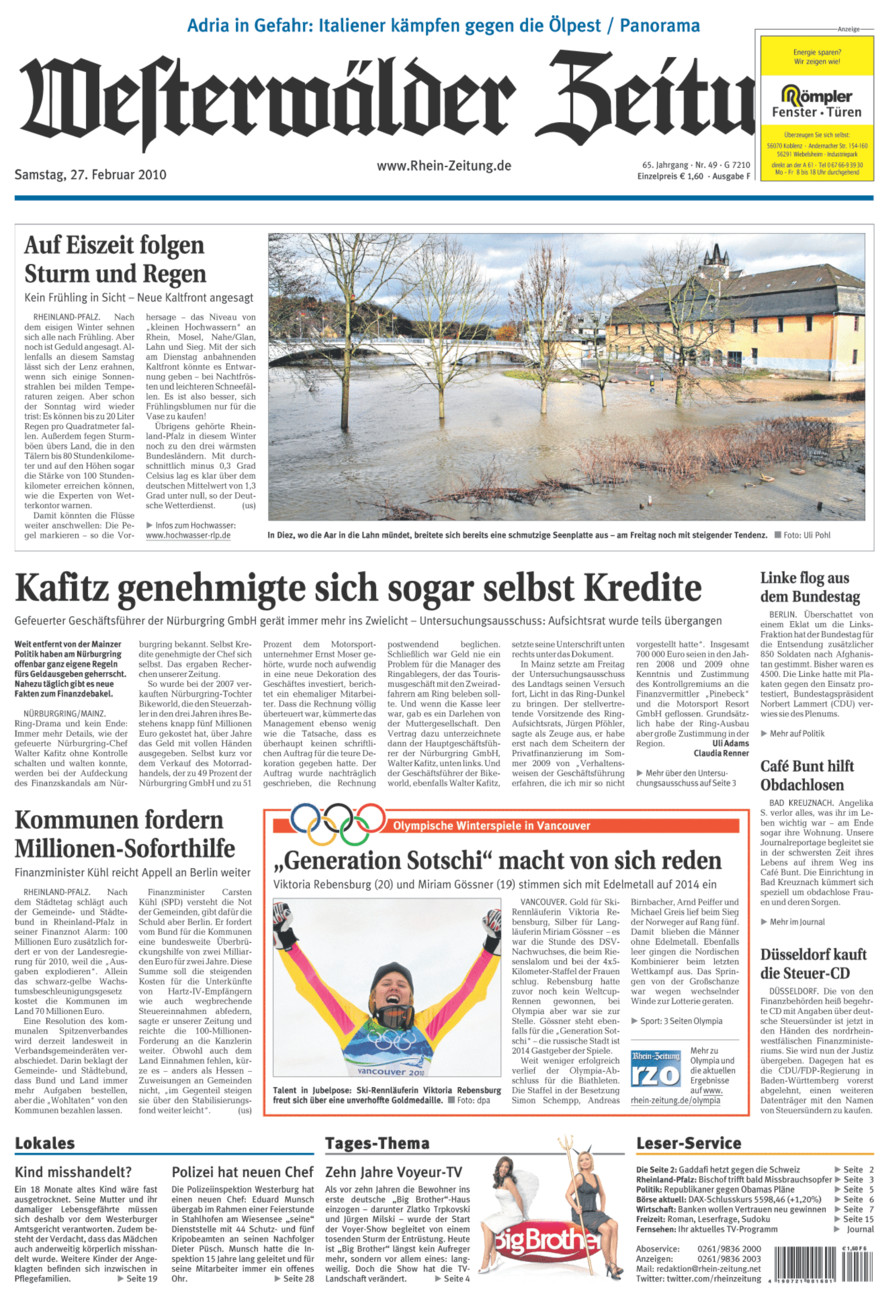 Westerwälder Zeitung vom Samstag, 27.02.2010