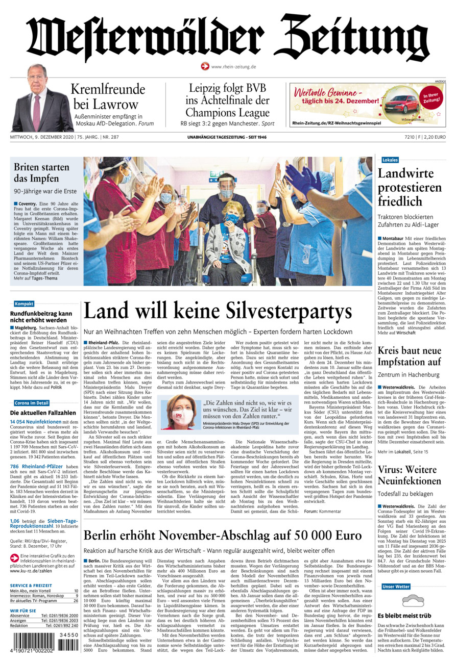 Westerwälder Zeitung vom Mittwoch, 09.12.2020