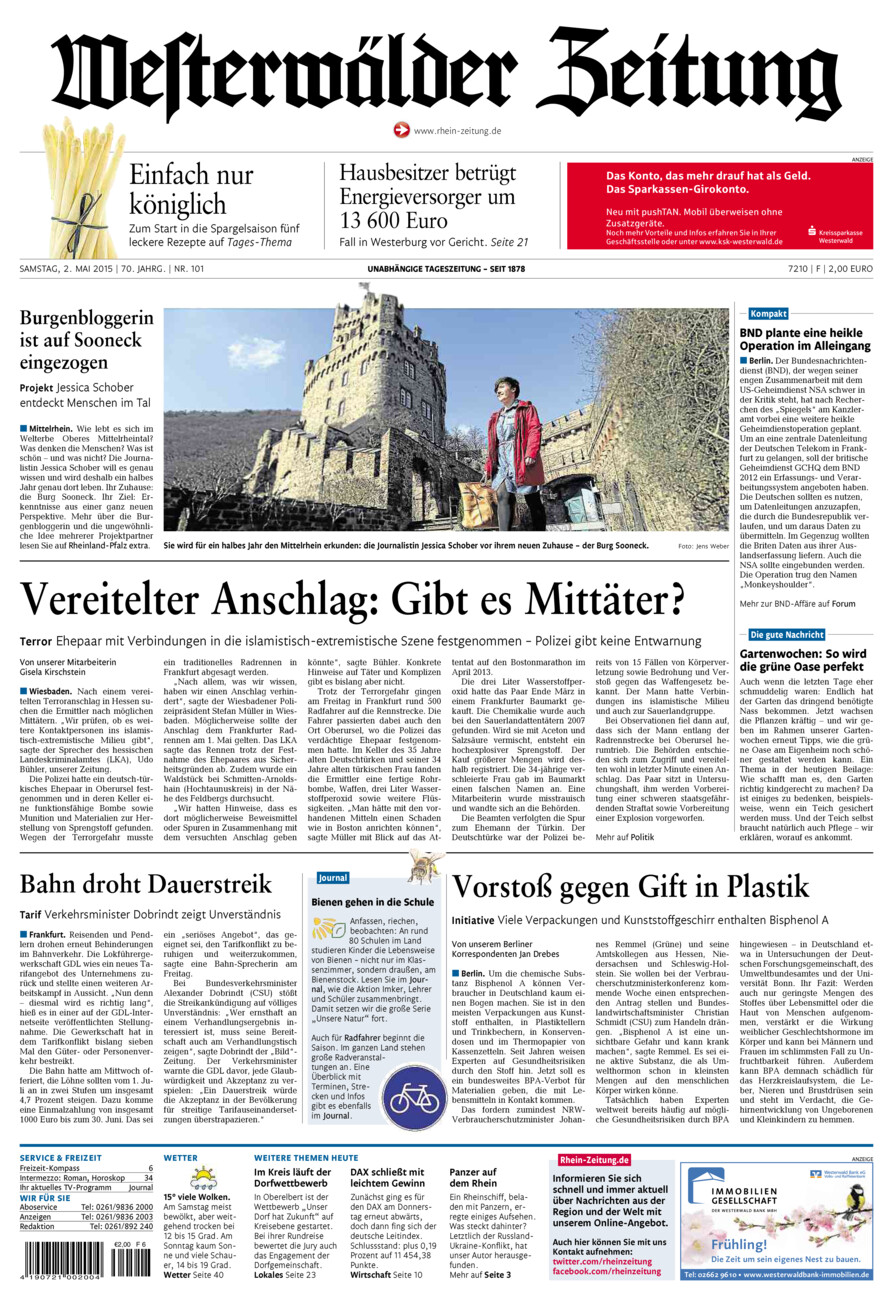 Westerwälder Zeitung vom Samstag, 02.05.2015
