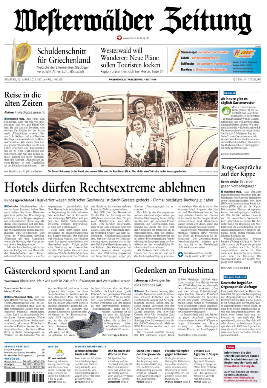 Westerwälder Zeitung vom Samstag, 10.03.2012