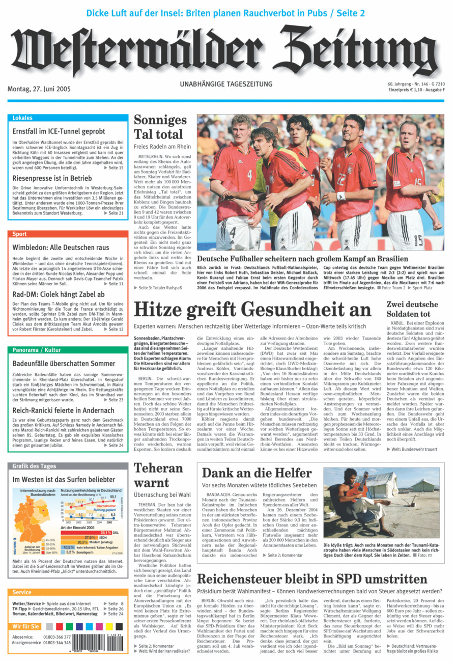 Westerwälder Zeitung vom Montag, 27.06.2005