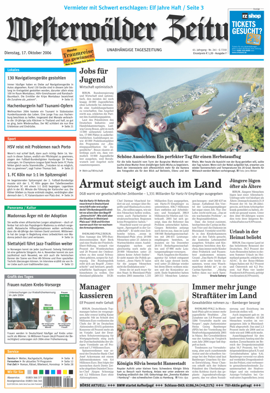 Westerwälder Zeitung vom Dienstag, 17.10.2006
