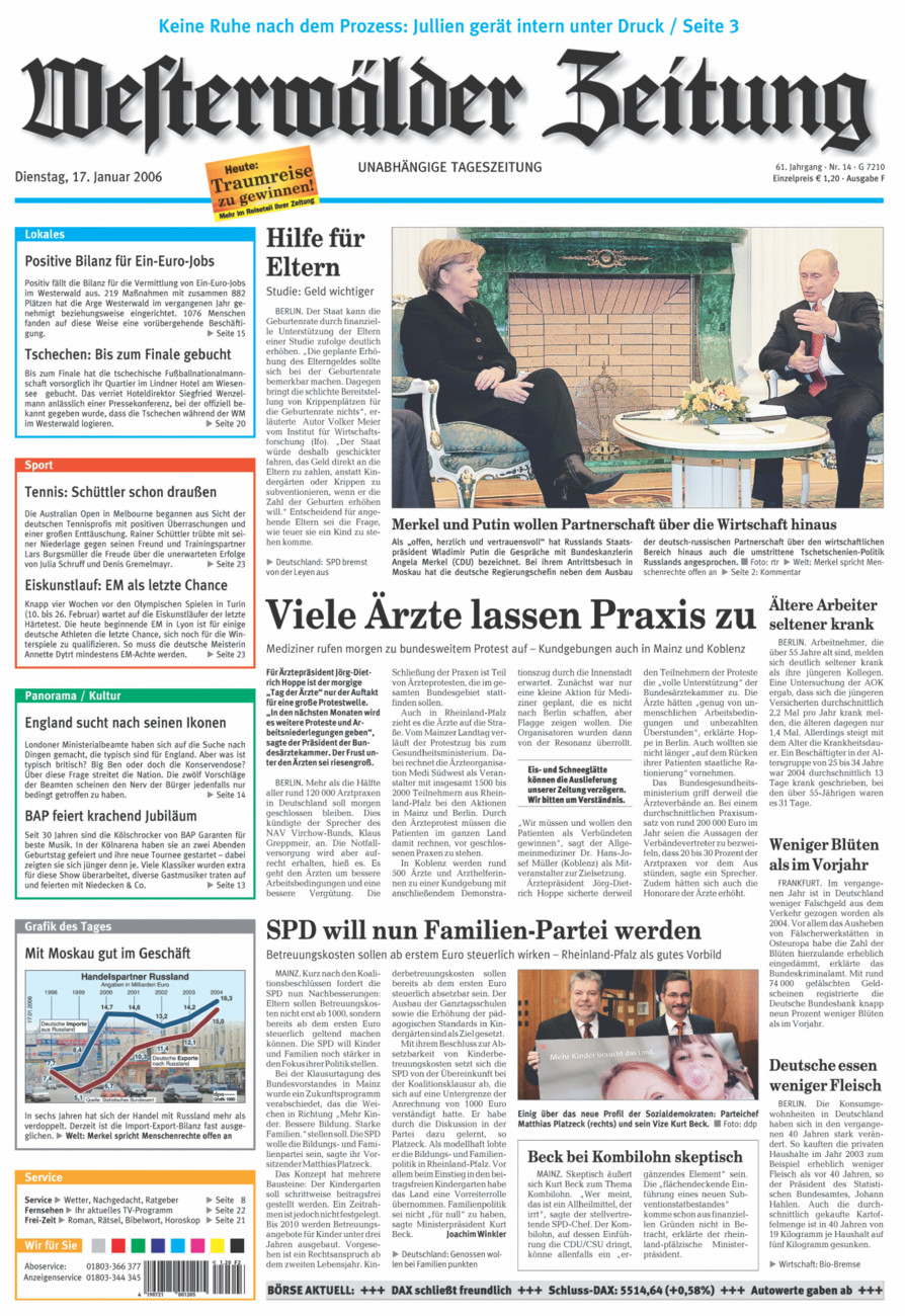 Westerwälder Zeitung vom Dienstag, 17.01.2006