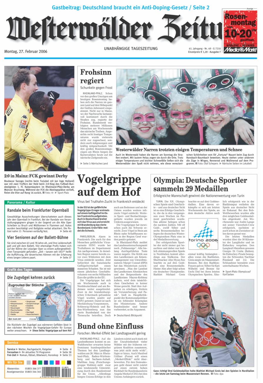 Westerwälder Zeitung vom Montag, 27.02.2006