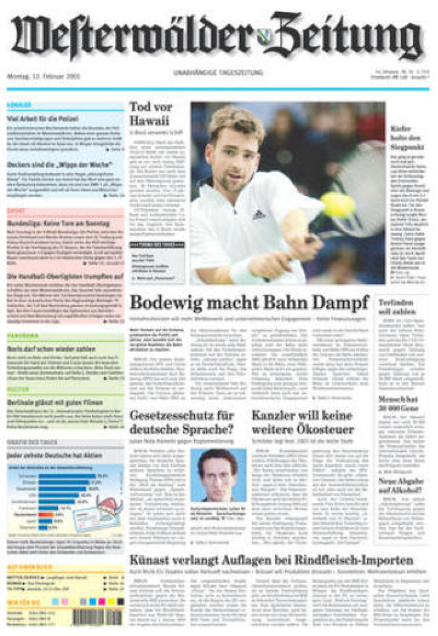 Westerwälder Zeitung vom Montag, 12.02.2001