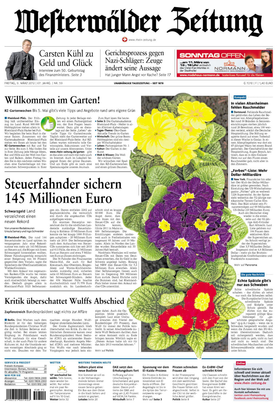 Westerwälder Zeitung vom Freitag, 09.03.2012