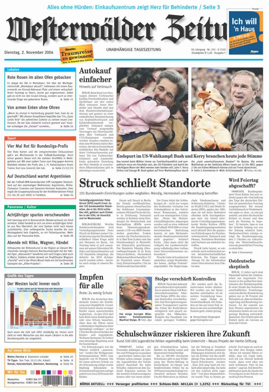 Westerwälder Zeitung vom Dienstag, 02.11.2004