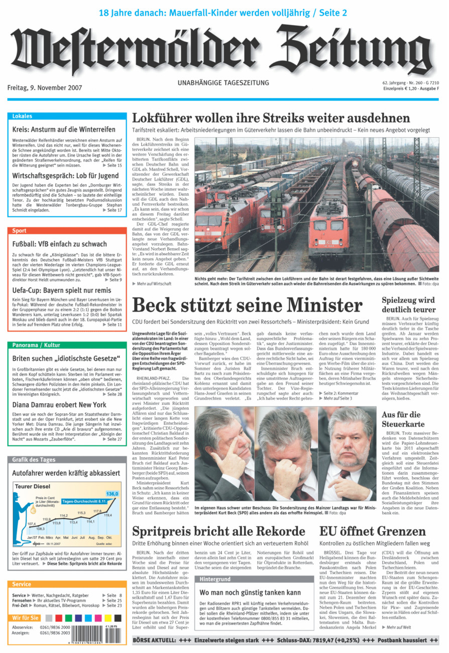 Westerwälder Zeitung vom Freitag, 09.11.2007