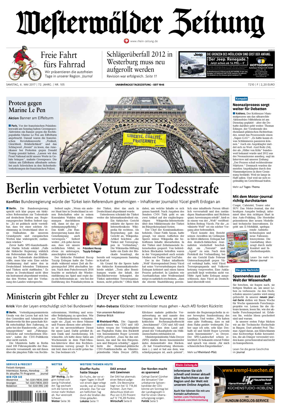 Westerwälder Zeitung vom Samstag, 06.05.2017