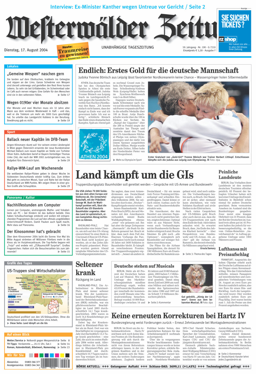 Westerwälder Zeitung vom Dienstag, 17.08.2004