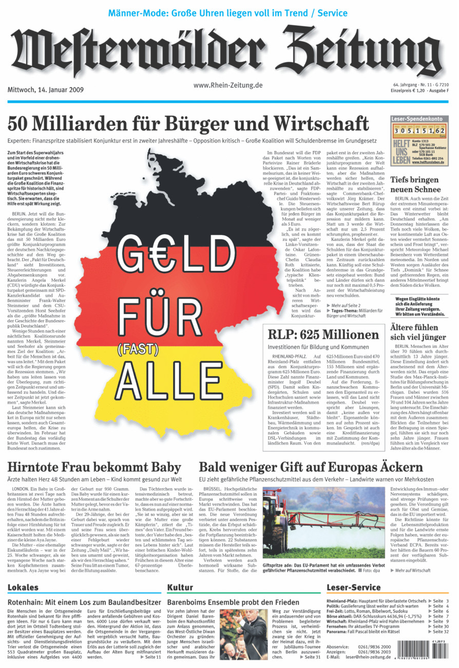 Westerwälder Zeitung vom Mittwoch, 14.01.2009