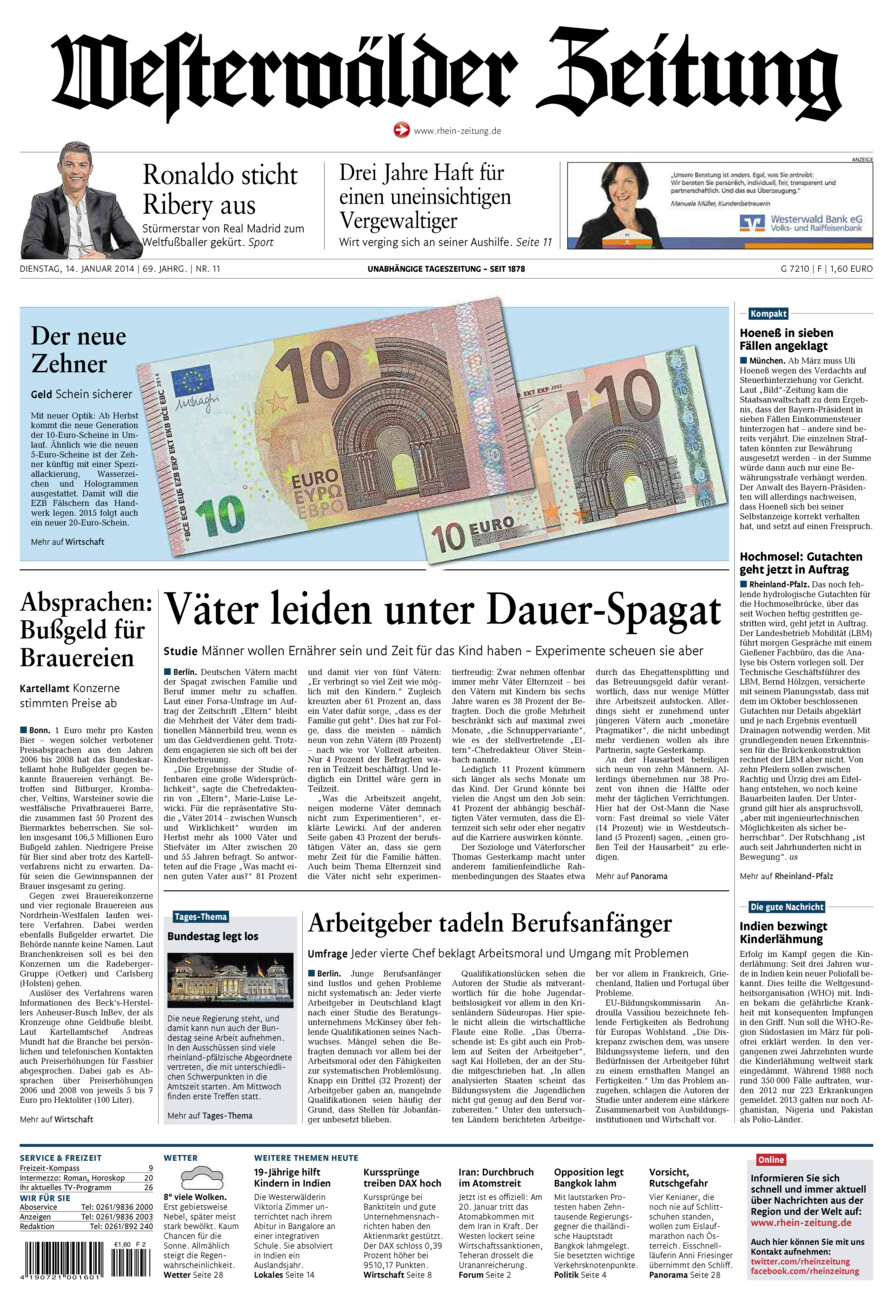 Westerwälder Zeitung vom Dienstag, 14.01.2014