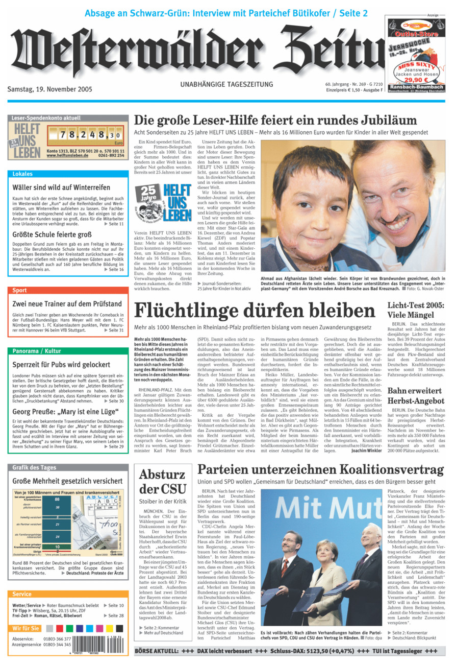 Westerwälder Zeitung vom Samstag, 19.11.2005