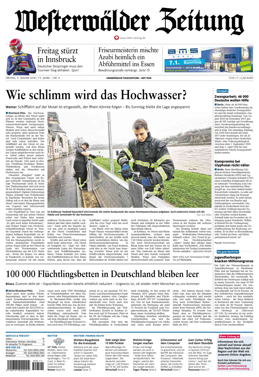 Westerwälder Zeitung vom Freitag, 05.01.2018