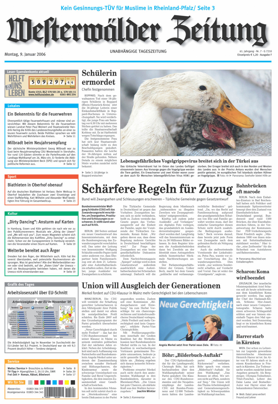 Westerwälder Zeitung vom Montag, 09.01.2006