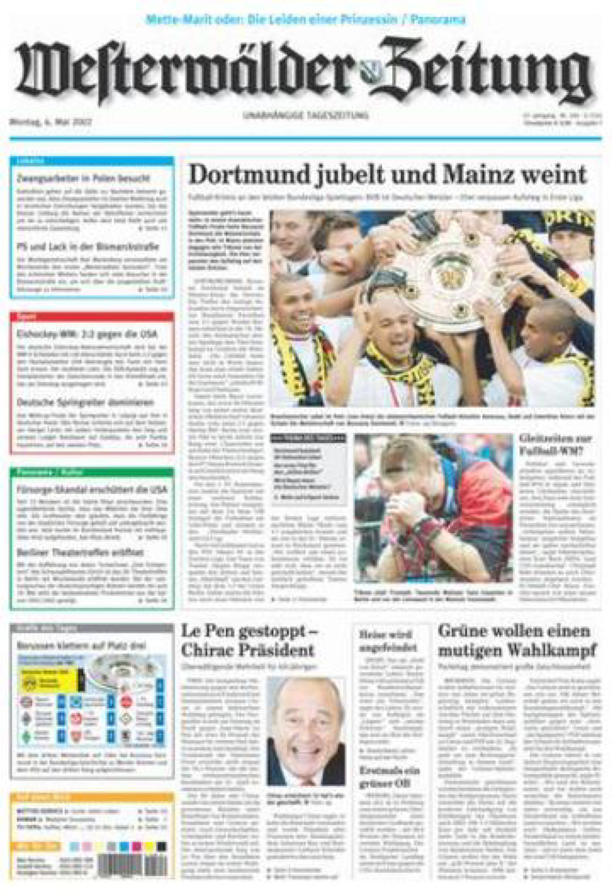 Westerwälder Zeitung vom Montag, 06.05.2002