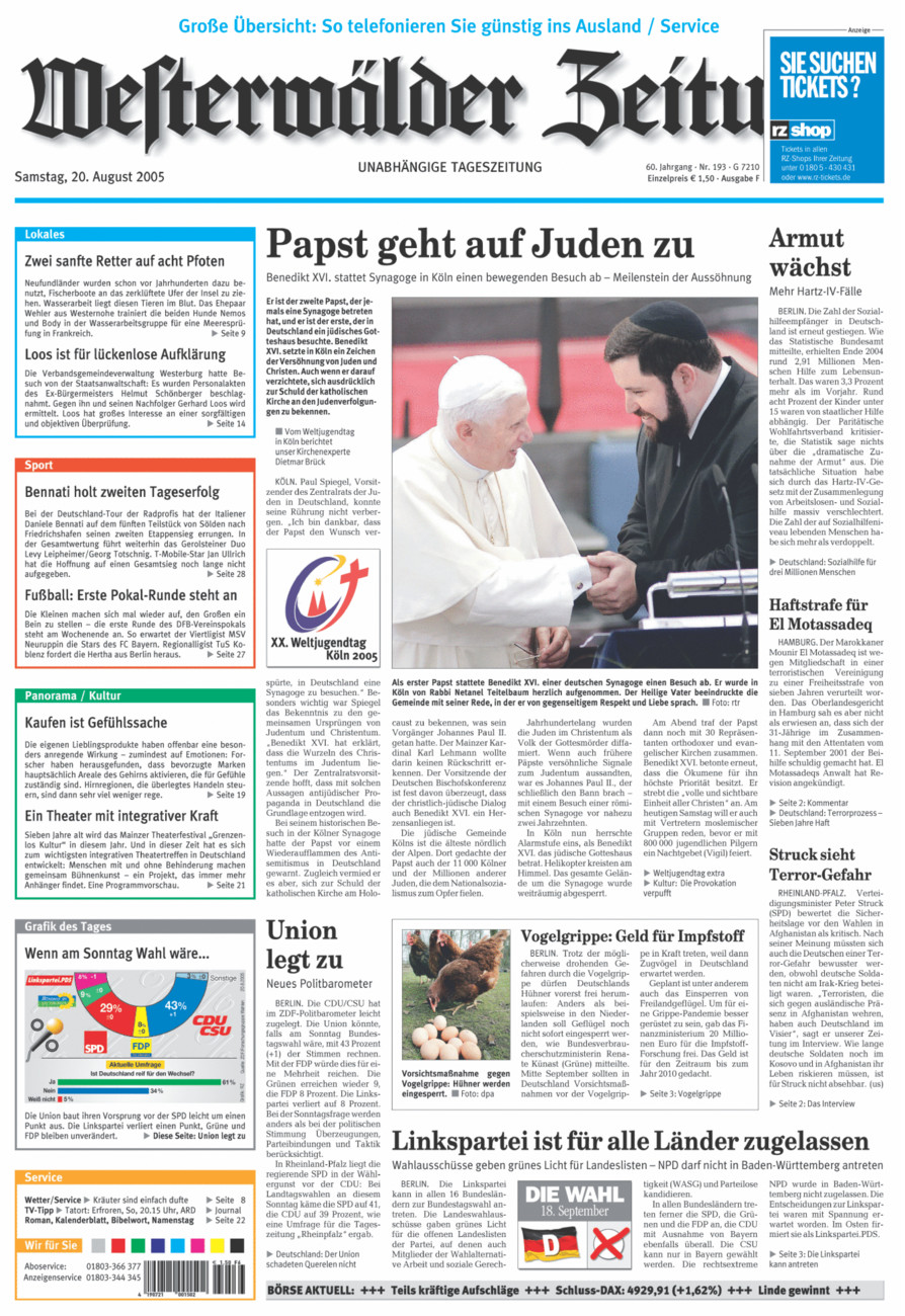 Westerwälder Zeitung vom Samstag, 20.08.2005