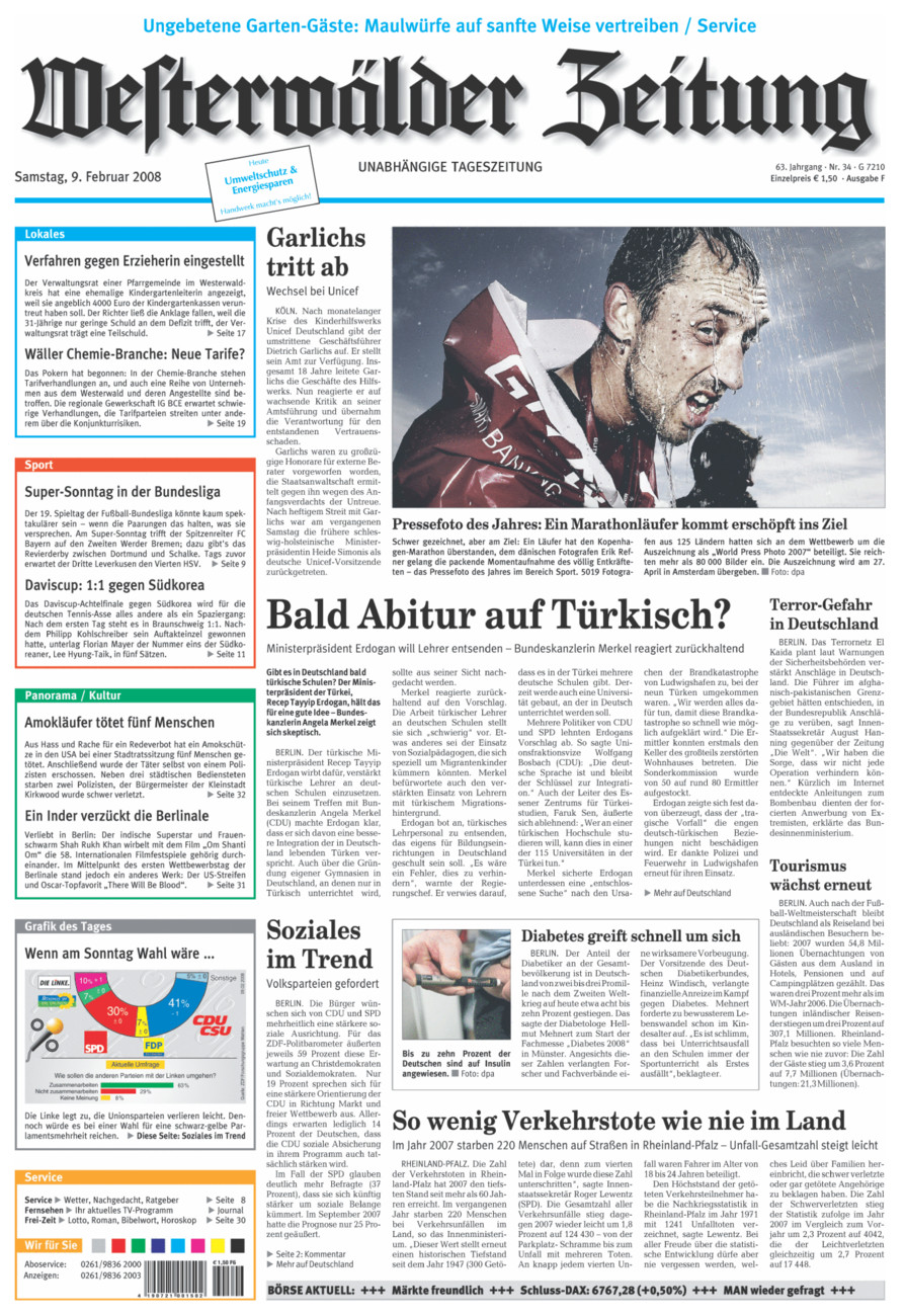 Westerwälder Zeitung vom Samstag, 09.02.2008