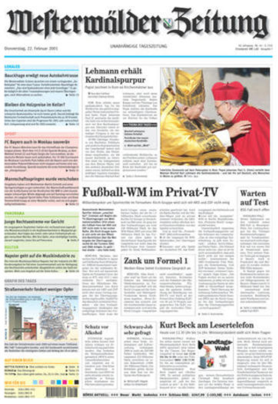 Westerwälder Zeitung vom Donnerstag, 22.02.2001