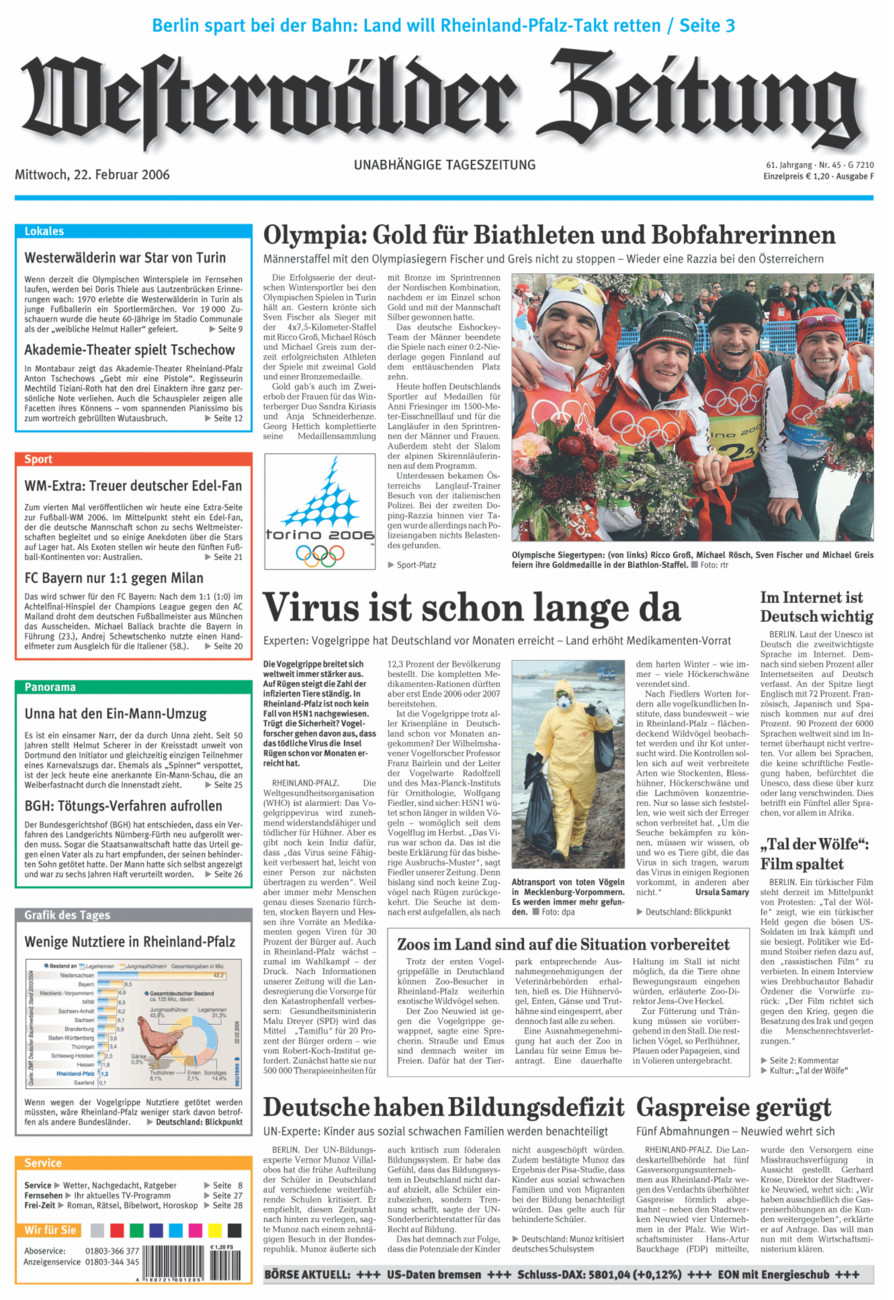 Westerwälder Zeitung vom Mittwoch, 22.02.2006