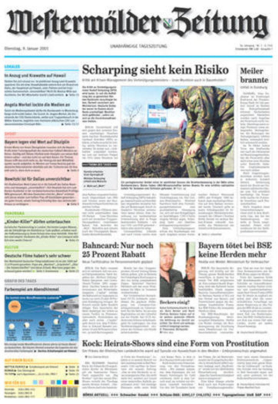 Westerwälder Zeitung vom Dienstag, 09.01.2001