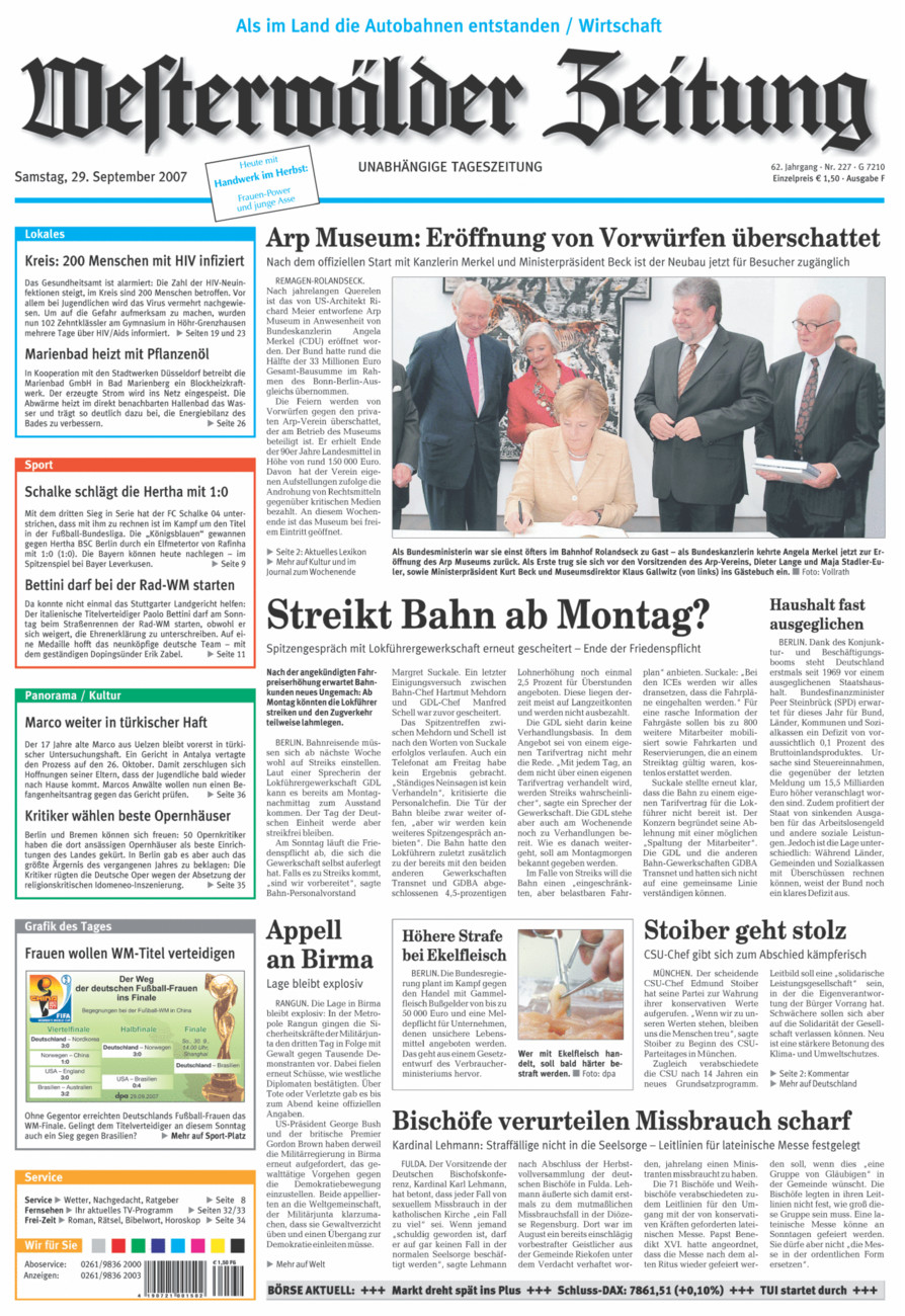 Westerwälder Zeitung vom Samstag, 29.09.2007