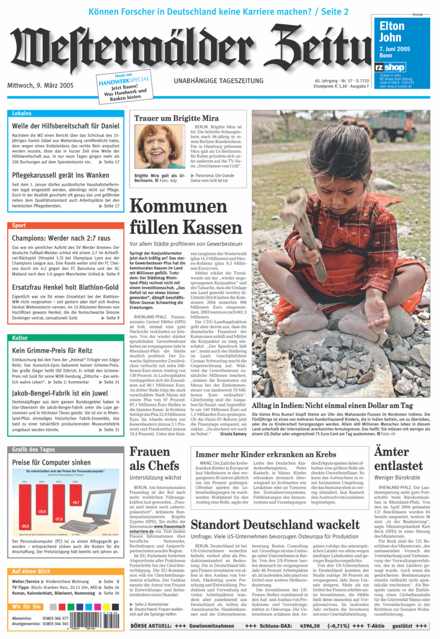 Westerwälder Zeitung vom Mittwoch, 09.03.2005