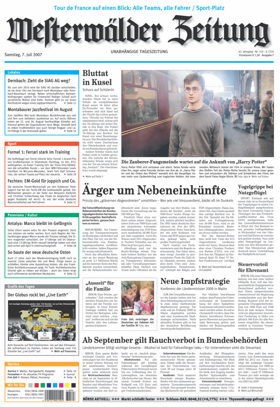 Westerwälder Zeitung vom Samstag, 07.07.2007