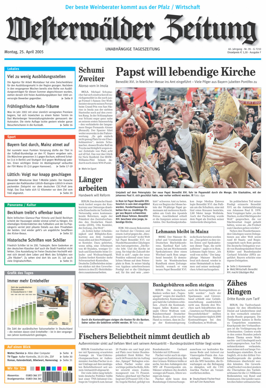 Westerwälder Zeitung vom Montag, 25.04.2005