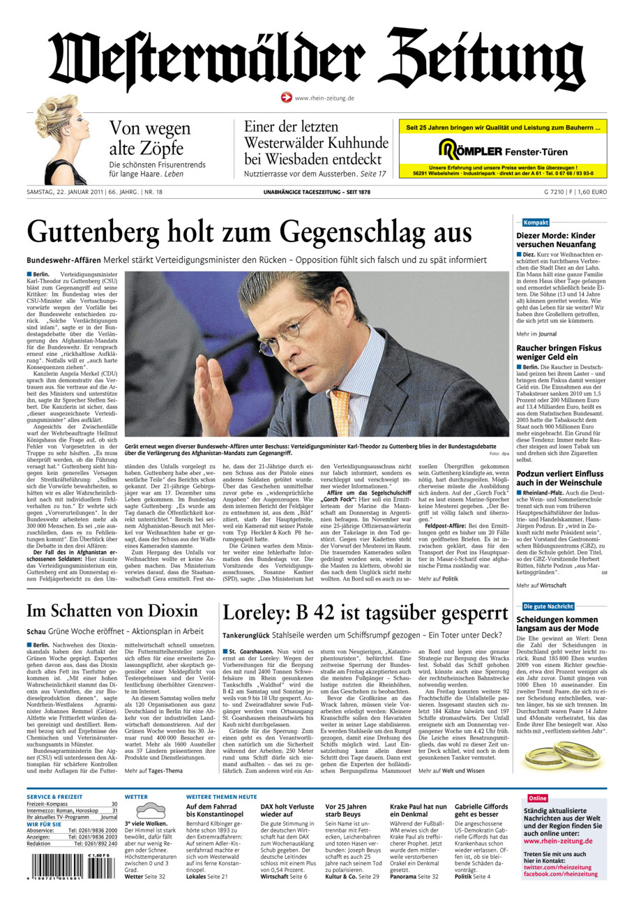 Westerwälder Zeitung vom Samstag, 22.01.2011