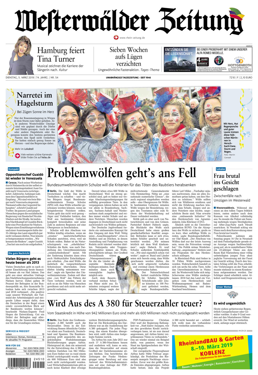 Westerwälder Zeitung vom Dienstag, 05.03.2019