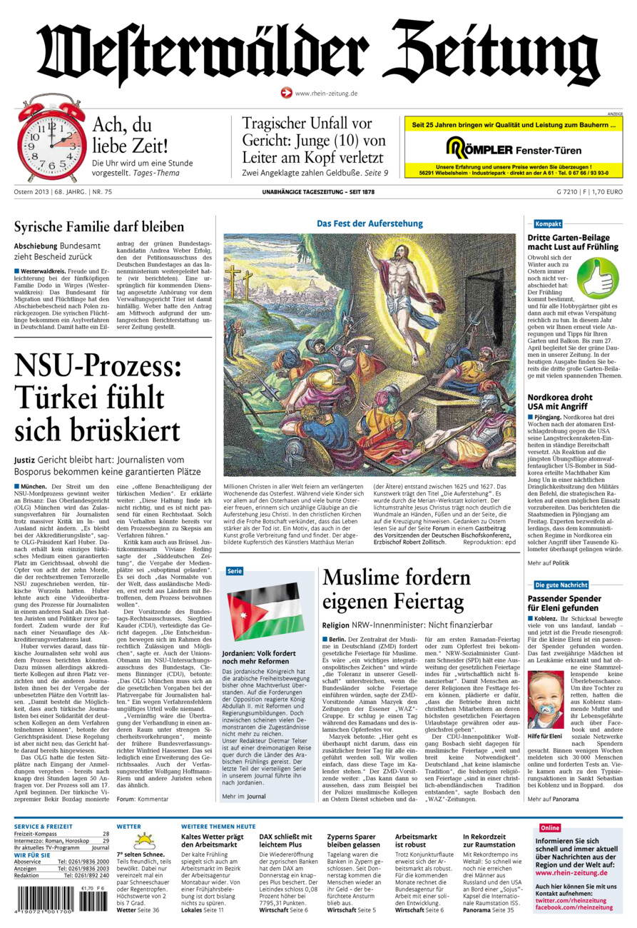 Westerwälder Zeitung vom Samstag, 30.03.2013