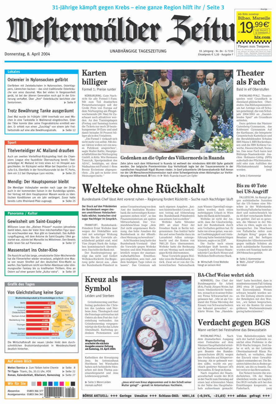 Westerwälder Zeitung vom Donnerstag, 08.04.2004