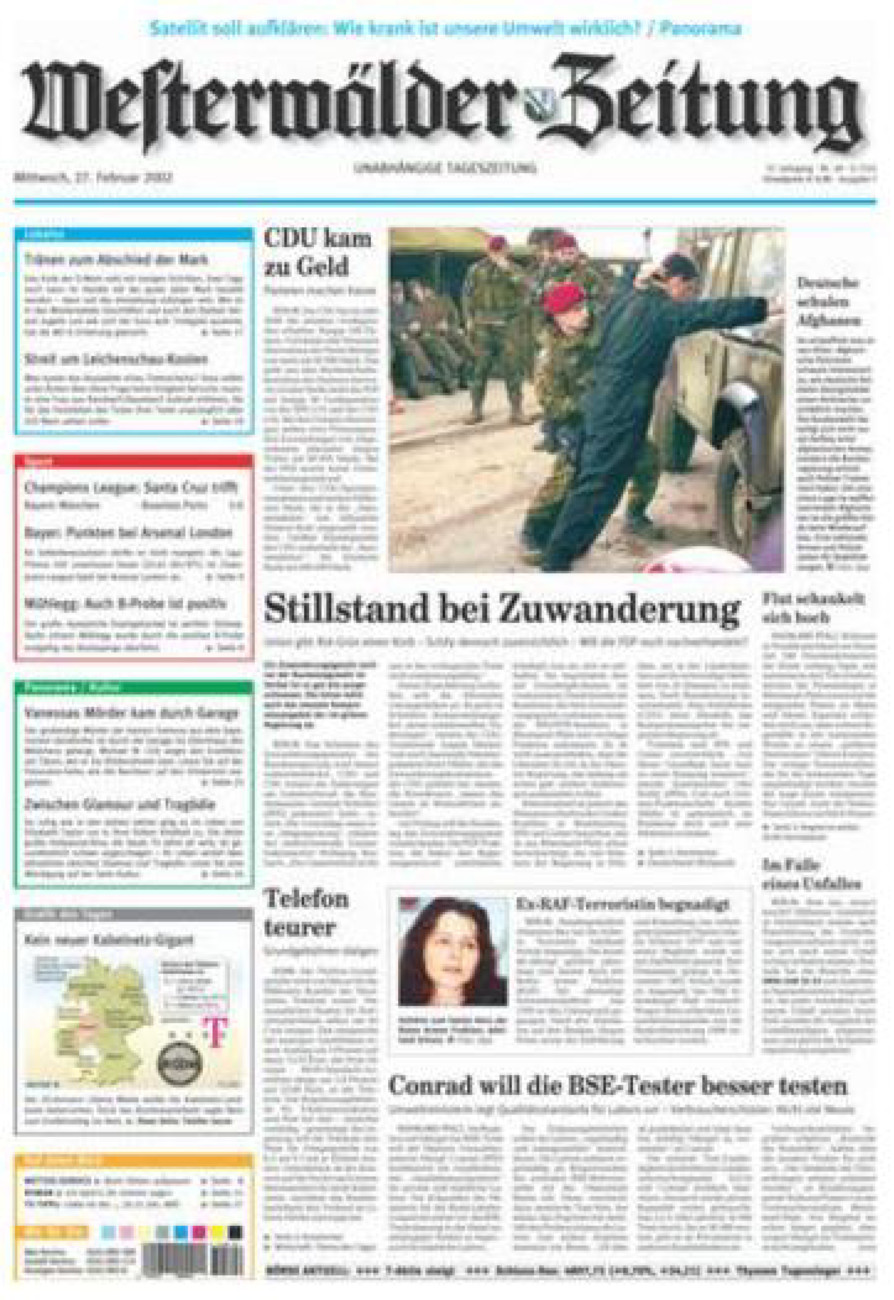 Westerwälder Zeitung vom Mittwoch, 27.02.2002
