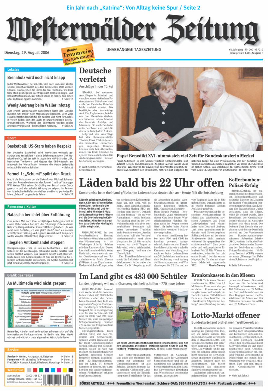 Westerwälder Zeitung vom Dienstag, 29.08.2006