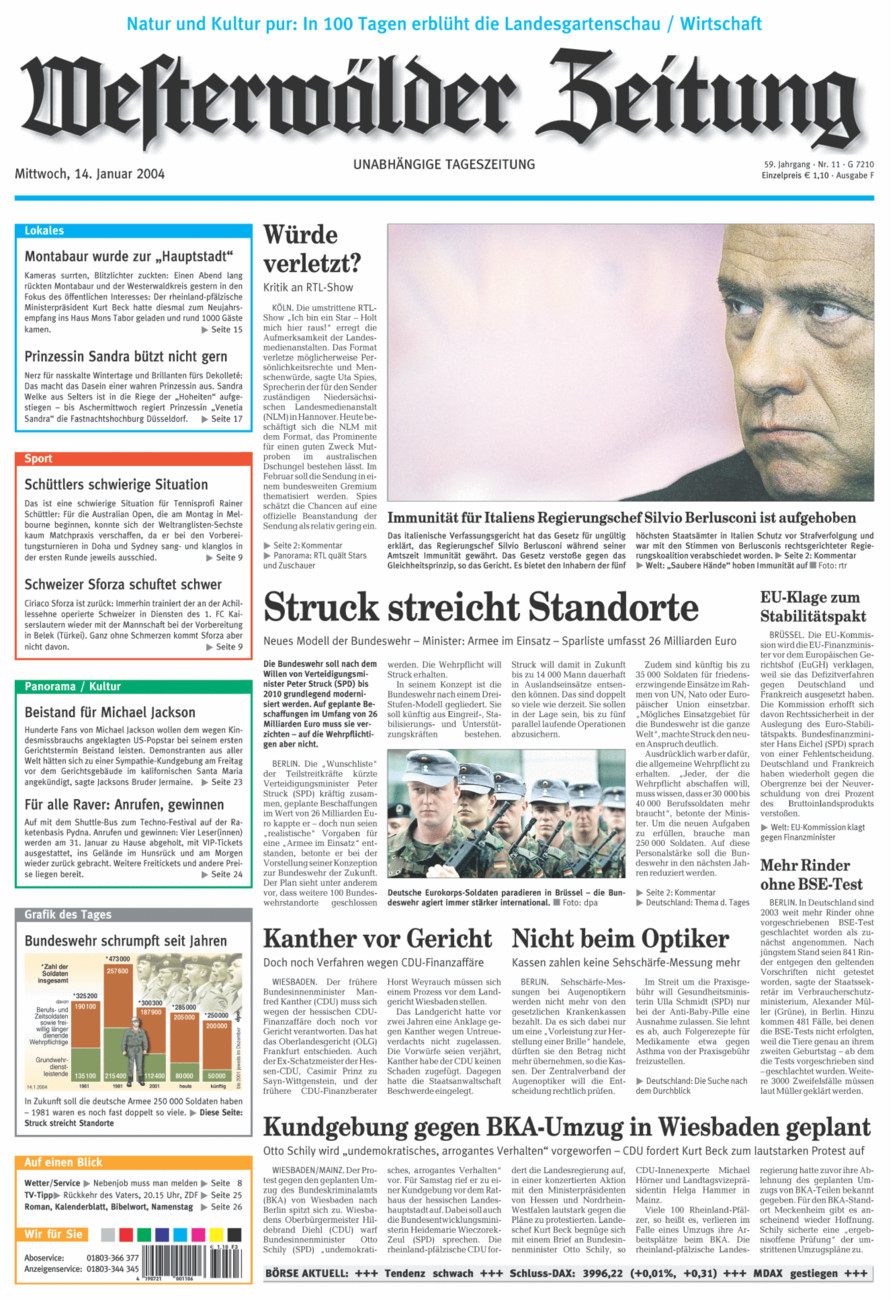 Westerwälder Zeitung vom Mittwoch, 14.01.2004