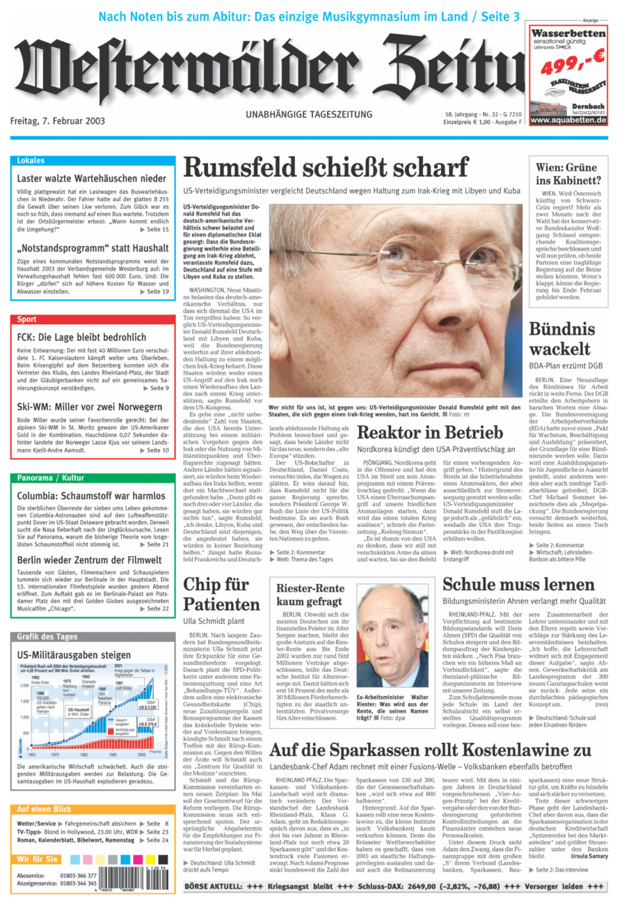 Westerwälder Zeitung vom Freitag, 07.02.2003