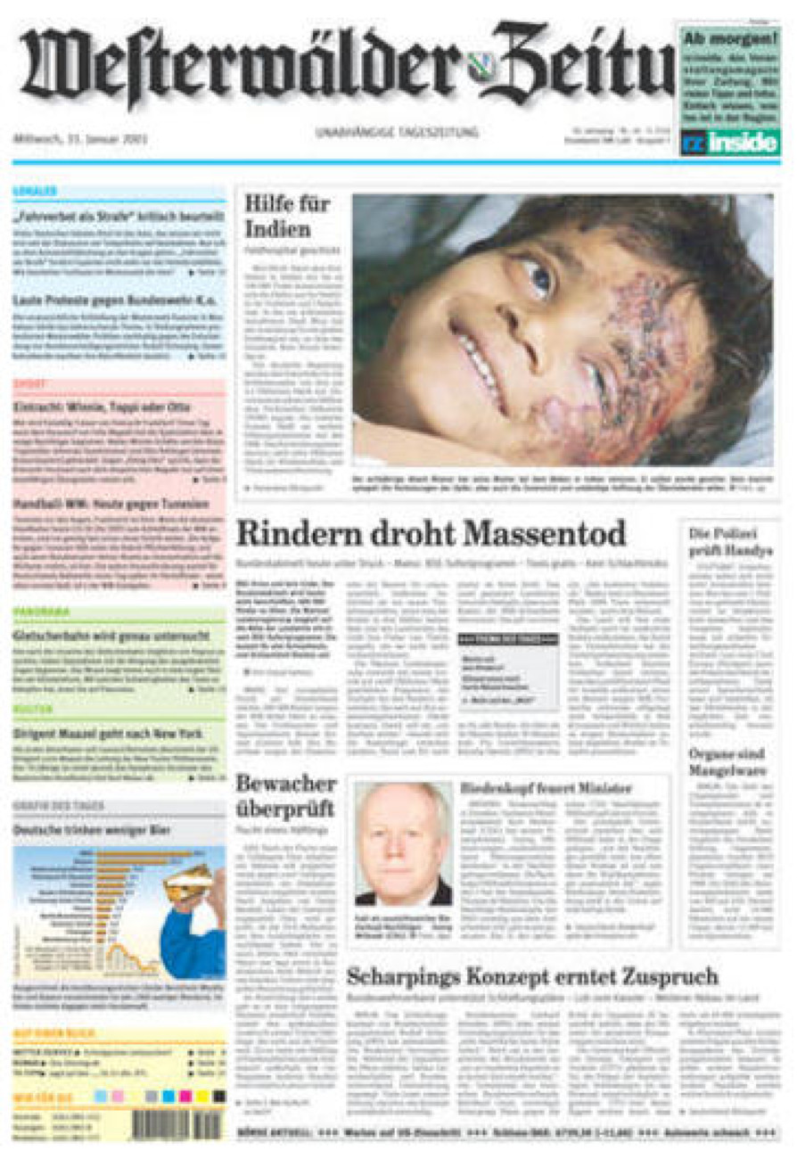 Westerwälder Zeitung vom Mittwoch, 31.01.2001