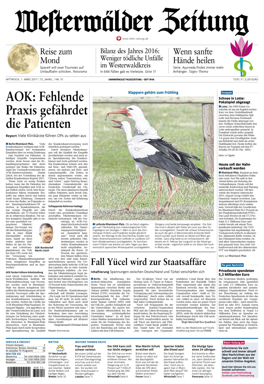 Westerwälder Zeitung vom Mittwoch, 01.03.2017