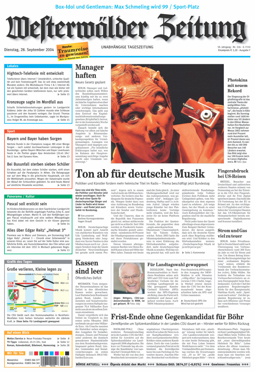 Westerwälder Zeitung vom Dienstag, 28.09.2004