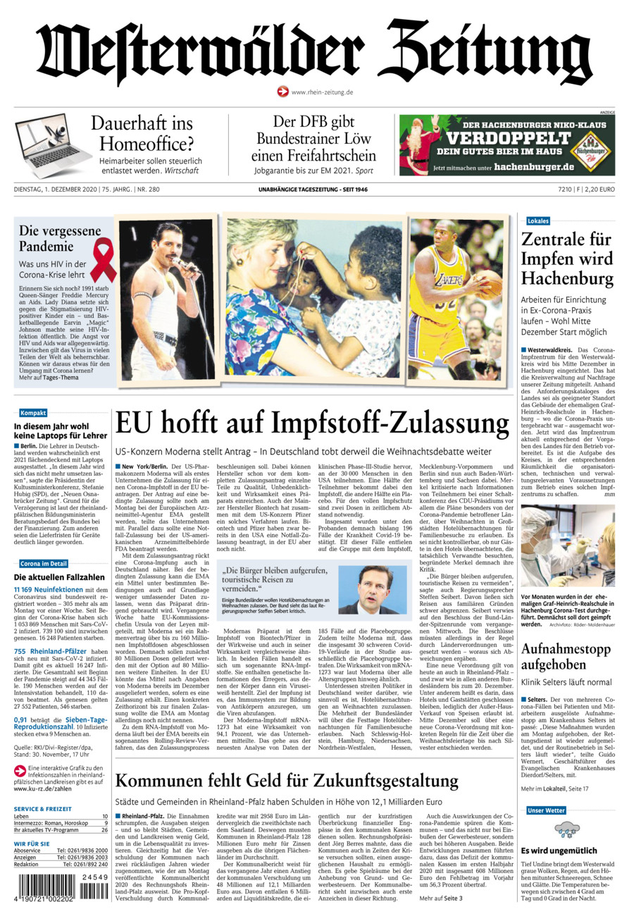 Westerwälder Zeitung vom Dienstag, 01.12.2020