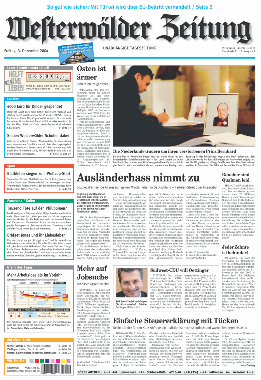 Westerwälder Zeitung vom Freitag, 03.12.2004