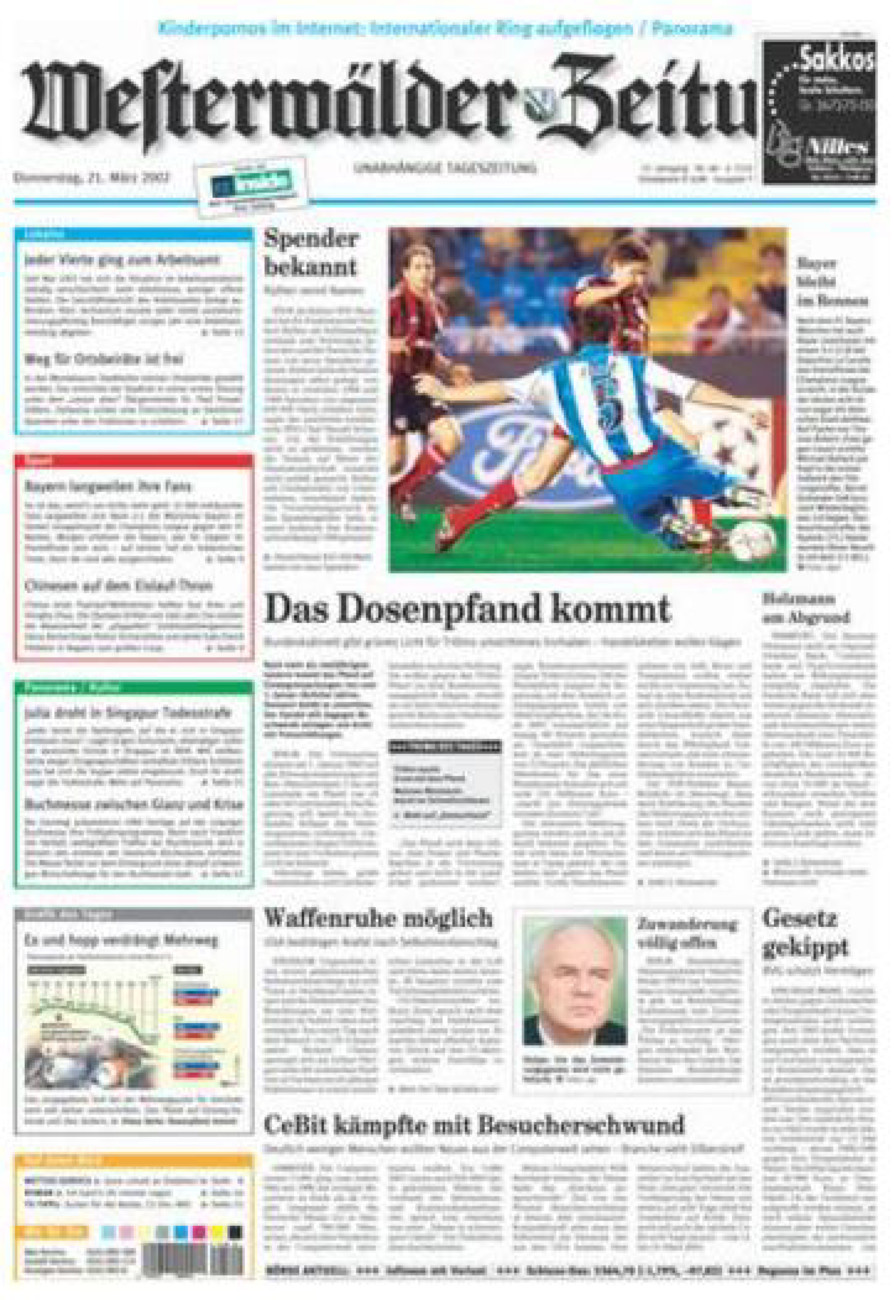 Westerwälder Zeitung vom Donnerstag, 21.03.2002
