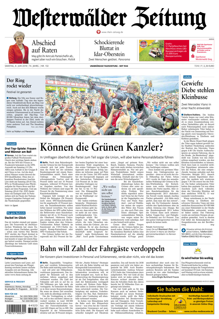 Westerwälder Zeitung vom Samstag, 08.06.2019
