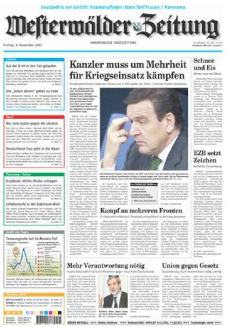 Westerwälder Zeitung vom Freitag, 09.11.2001