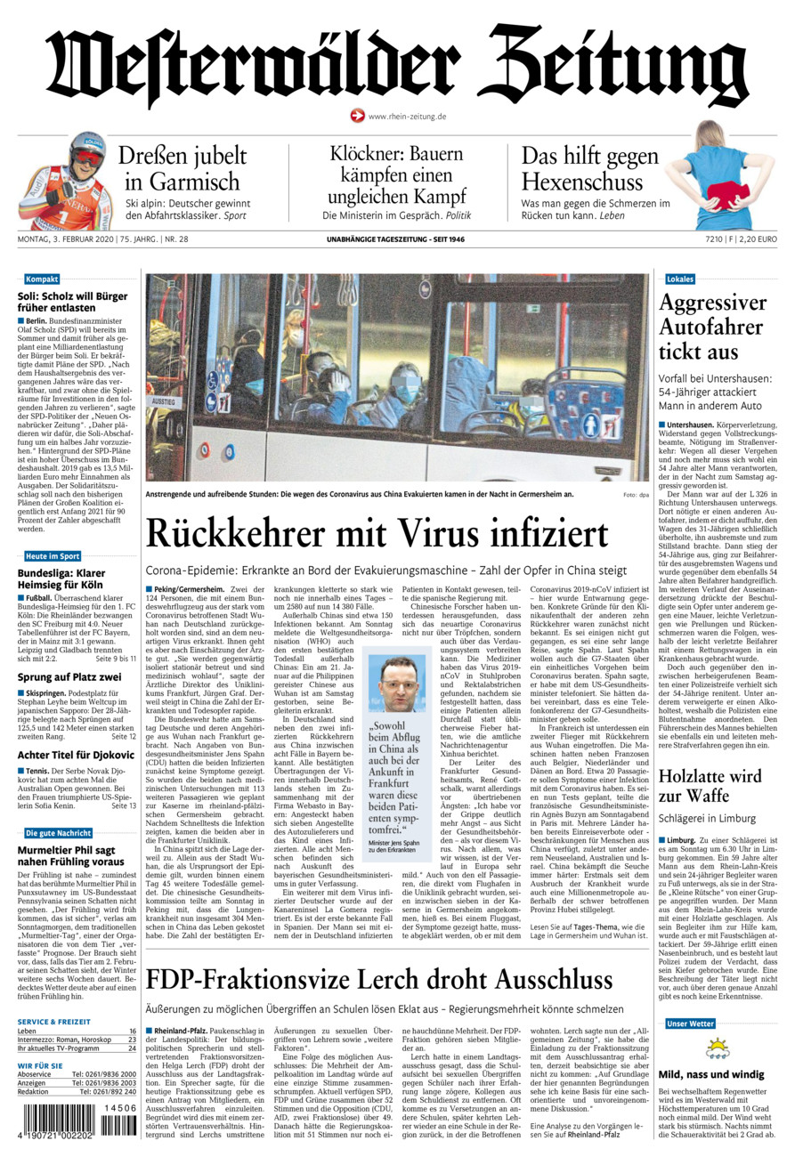 Westerwälder Zeitung vom Montag, 03.02.2020